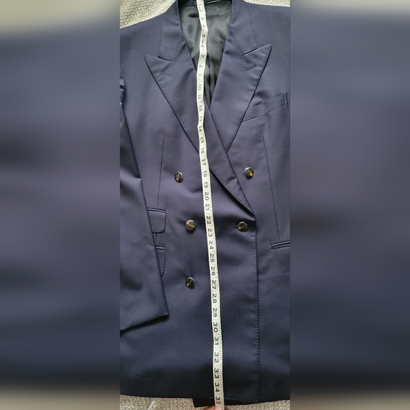 Dunhill Double Breasted Navy Blue Blazer with gold and black logo D buttons - Picture 14 of 16